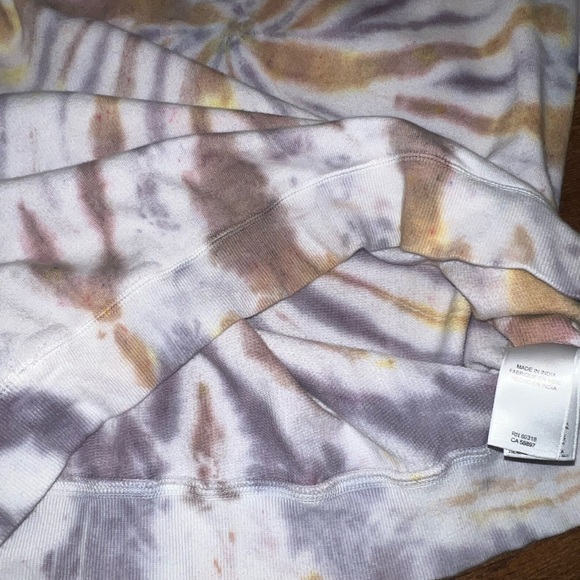 Lucky Brand Brown Gold Tan Neutral Tie Dye Long Sleeve Crewneck Pullover Size L - Picture 8 of 10